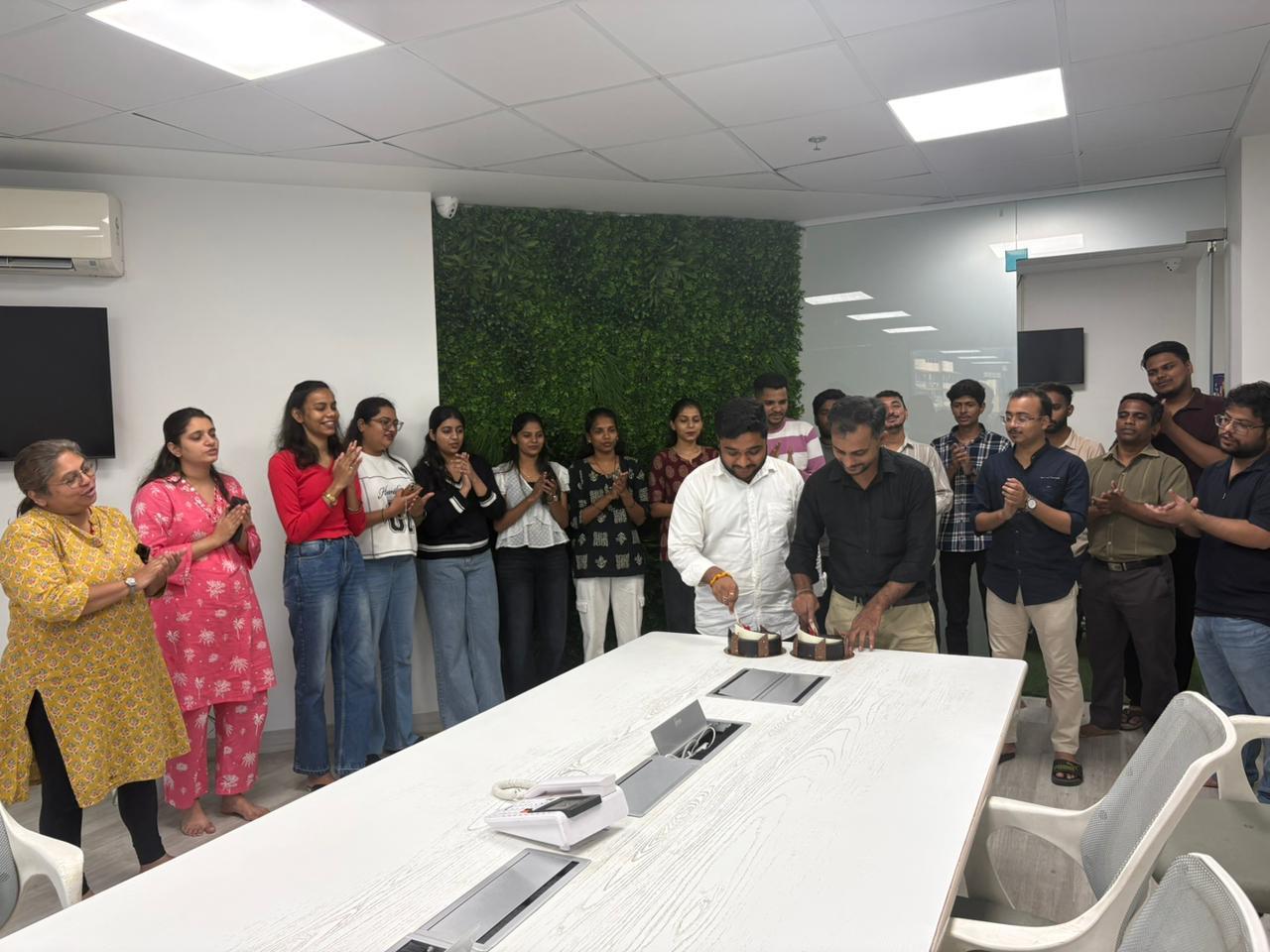 Team birthday celebration at Scale Up office