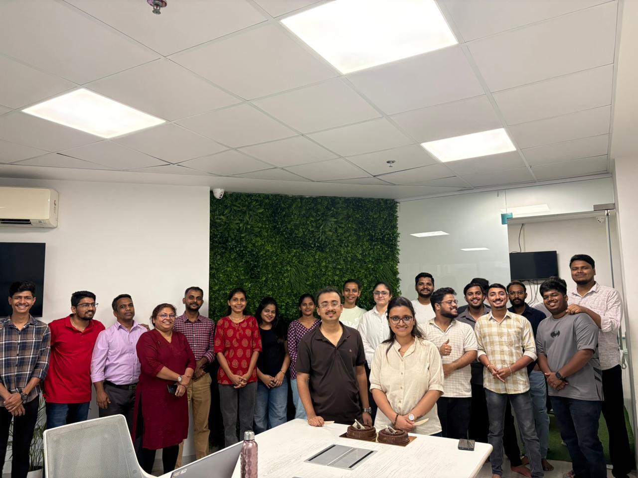 May birthday celebrations with cake cutting at Scale Up office